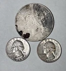 90% CULL Constitutional Silver Peace Dollar And Washington Quarters Damaged