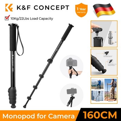 K&F Concept MS16 Einbeinstativ, 63'' Alu-Monopod für DSLM Kamera 10 kg Traglast