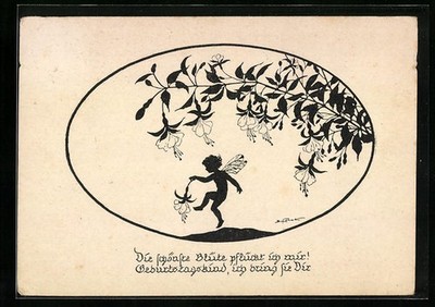 Artist postcard Elsbeth Forck: I pick the most beautiful flower! Birthday Boy, 