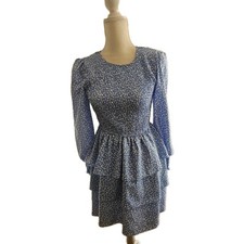 Escalier Women's Size Small Blue Floral Print Dress