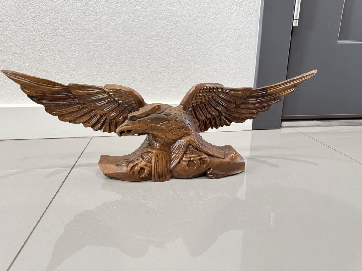 超レア！巨大BIG 70's〜ネイティブアメリカン イーグル鷲USAヴィンテージ Vintage Carved Wood American Bald Eagle With Patriotic Americana