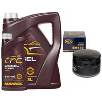MotoröL Set Mannol 5W40 API 6 Liter + ÖLfilter FüR Alfa Romeo Lancia Renault