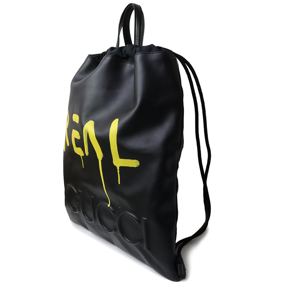 Gucci Ghost Logo Drawstring Backpack Calfskin Bla… - image 4