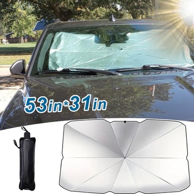 53in×30in Car Umbrella Windshield Sun Shade UV Blocker Heat Shield for Most Ford