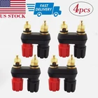 4x Gold Plated 5-way Dual Binding Post Audio Amplifier Terminal 4mm Banana Jack