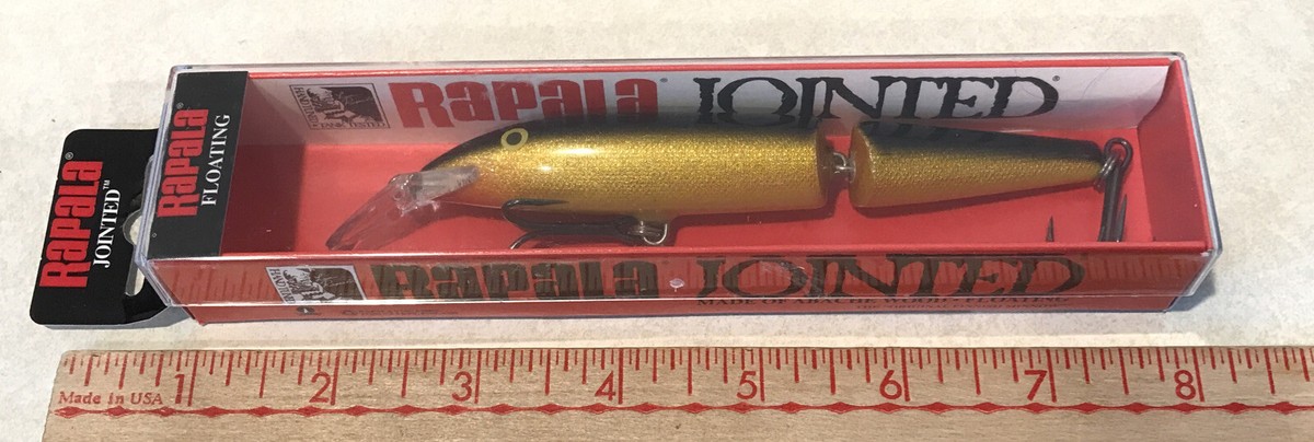 RAPALA J-13 Jointed Minnow GOLD BLACK Wood Lure Plug J13 S 5-1/4