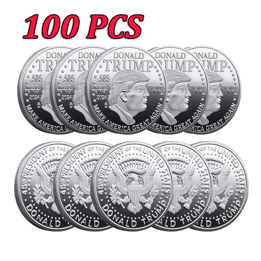100PCS MAGA King Medal Challenge Coin Commemorative 45Th President Donald Trump