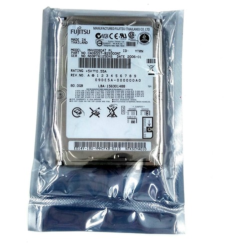 Fujitsu 80GB 4200RPM.2.5" IDE/PATA 8MB (MHV2080AT) Hard Drive For Laptop HDD - Picture 1 of 2