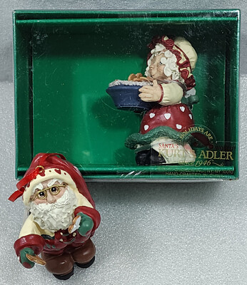 Kurt Adler Santa Eating Cookies Plus Lady Baker Christmas Ornament