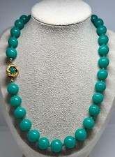 Vintage Aventurin Collier Edelstein Kette Vergoldet Aventurine Necklace Gemstone
