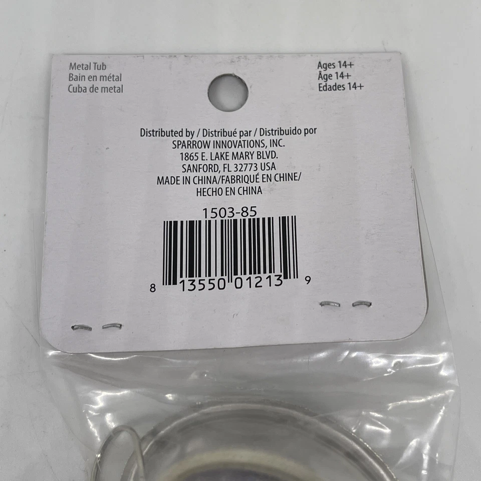 Bañera de metal miniatura para casa de muñecas FAIRY GARDEN 1503-85 nueva sellada Foto 3 de 3