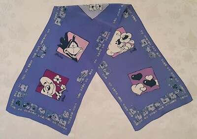 SCARF VINTAGE AUTHENTIC DIDDL BLUE SILK LONG UNISEX KIDS