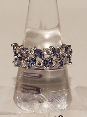 Bomb Party - RBP2739 Tanzanite CZ ''Candy land'' Style on Rhodium - size 9