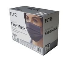 FLTR General Use Face Mask 3-Ply Face Mask 75 PCs Black