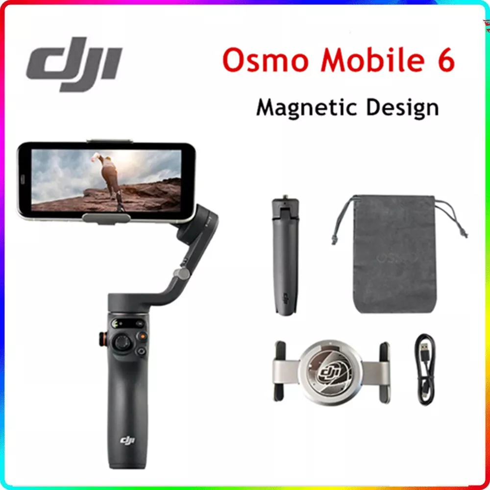 DJI OM6 Osmo Mobile 6 Smartphone Gimbal 3-Axis Stabilier for iPhone Android  IOS