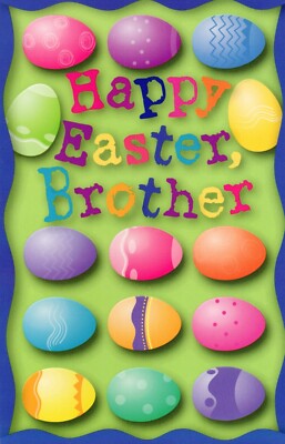 Loving EASTER Card FOR BROTHER, Special Colored Eggs by Gallant Greetings + 