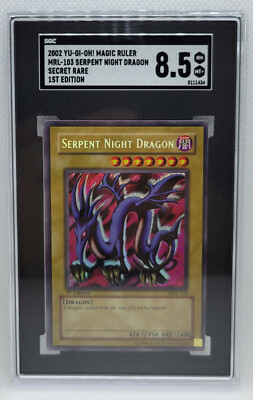 YUGIOH 1ST ED MRL-103 SERPENT NIGHT DRAGON SECRET RARE SGC 8.5 NM