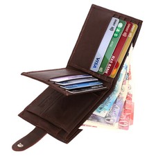 Mans Brown Real Leather Wallet RFID SAFE Contactless Card Blocking ID Protection