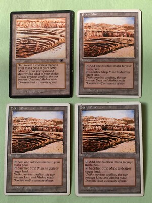Strip Mine x 4 Antiquities & 4th Edition (Condition: Lightly Played)
