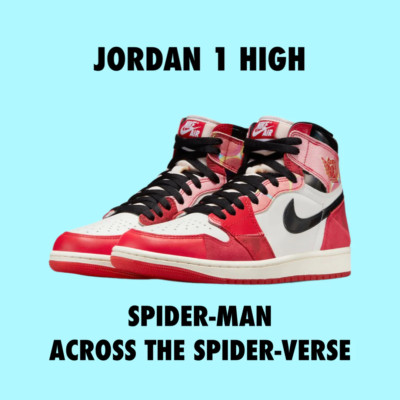Jordan 1 High Spider-Man Spider-Verse size 5.5y 6y 6.5y 8 9 10 11