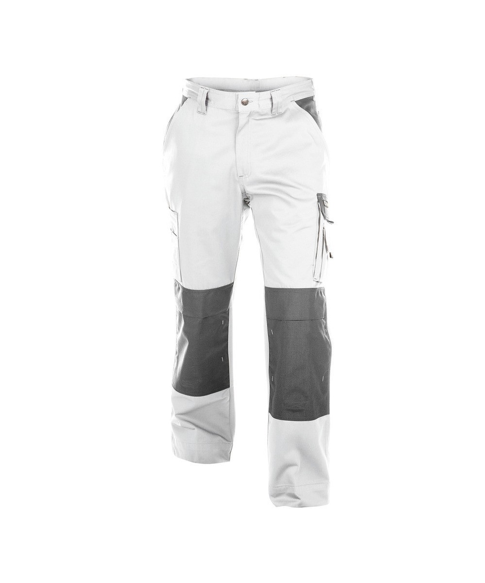 DASSY Axis Painters Women Bermuda Peintre Stretch Femme - Taille 32 - Blanc/Gris Anthracite