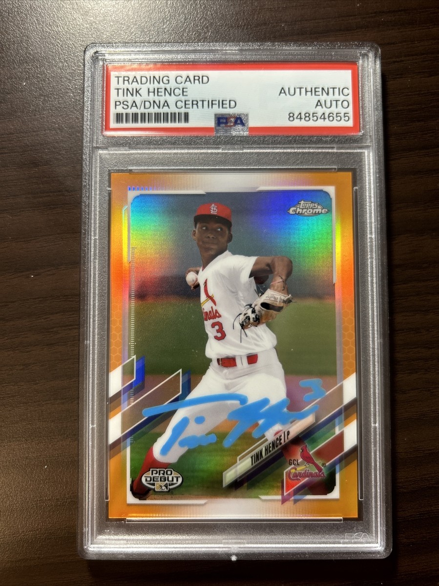Tink Hence 2021 Topps Pro Debut Chrome AUTO ORANGE /25 PSA
