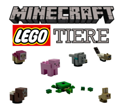 LEGO MINECRAFT Tiere Animals nach Wahl (Schwein, Schaaf, Kuh, Schildkröte, Hase)