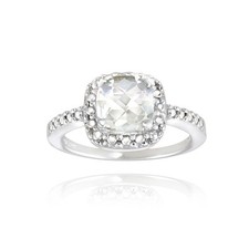 sterling square diamond Artisan Sterling Silver Square Diamond-Set Ring — listing 2
