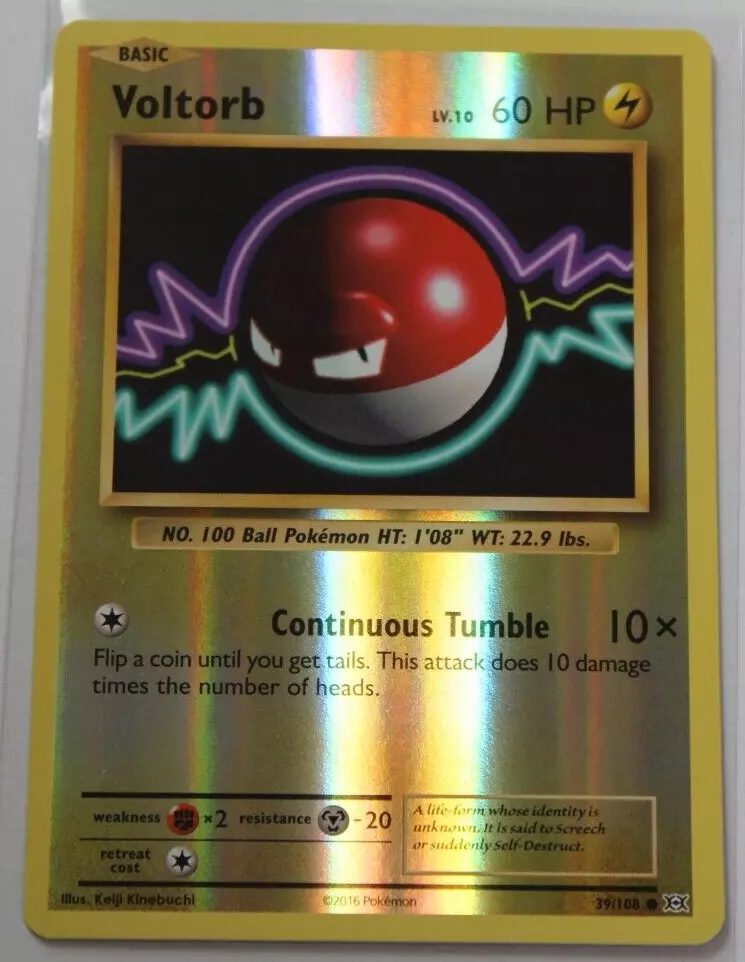  Pokemon - Voltorb (39/108) - XY Evolutions - Reverse Holo :  Toys & Games