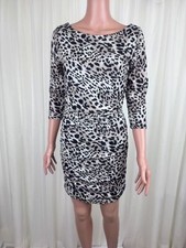 Women's Forever 21 Animal Print Boat Neck Ruched Mini Dress Size Medium