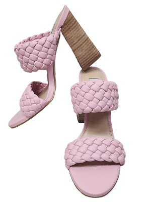 Steve Madden Sandals Size 7.5 M Heels Tielo New Pink Block Heel Easter Wedding