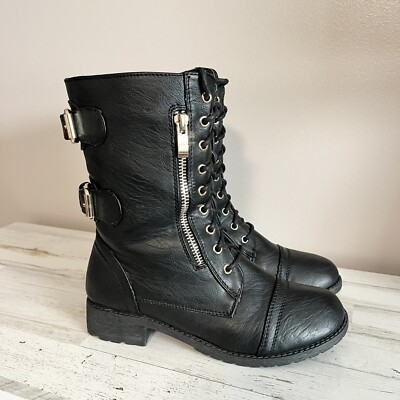 TOP MODA Fashion Combat Boots Women’s Size Black *EUC!*