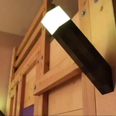 Minecraft Torch Rechargeable Portable Night Light Redstone Torch, Orange Light