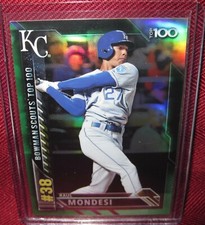 2016 BOWMAN PLATINUM CHROME SCOUTS TOP 100 #BTP-38 RAUL MONDESI GREEN 25/99