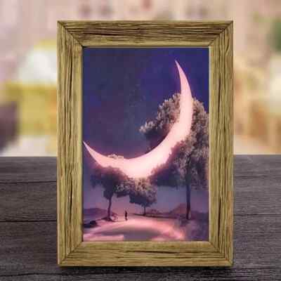 5D Diamond Painting Kit 20X30cm - Crescent Moon Resting in Trees