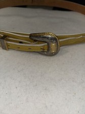 Vintage Justin Yellow Top Grain Leather Ladies Western Belt/ Sz. 34/ Excellent