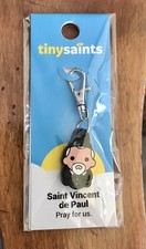 Tiny Saints Charm St. Vincent de Paul. Clip Dangle