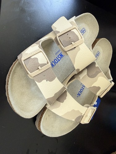 Birkenstock Arizona Desert Soil Camo Soft Footbed Taupe Womens Sandal NARROW