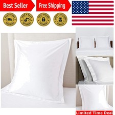 White Euro Sham Covers 26x26, Breathable Soft 100 Egyptian Cotton