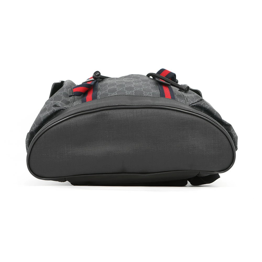 Gucci GG Supreme Backpack Black Leather Canvas Used Authentic Bag image 3