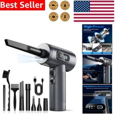 Rechargeable Air Duster 3-Gear Electric Blower LED Light Grey Cleaning Tool