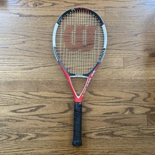 Wilson nCode nRage Tennis Racket 4-5/8 Grip Oversize Red Black White Nano Tech
