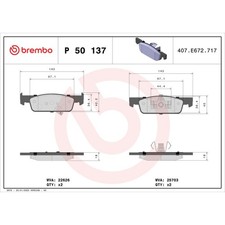 BREMBO P 50 137 Bremsbeläge Vorne für Smart Fortwo Forfour