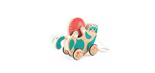 Roll  Rattle Kitten Wooden Toddler Toy - Free Shipping 
