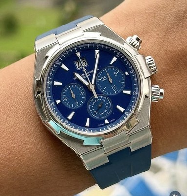Vacheron Constantin Overseas 49150 Blue Dial Mens Watch Papers