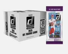 2025 Donruss Football Trading Card Violoncello Fat Pack Scatola Valore Sigillata in Fabbrica