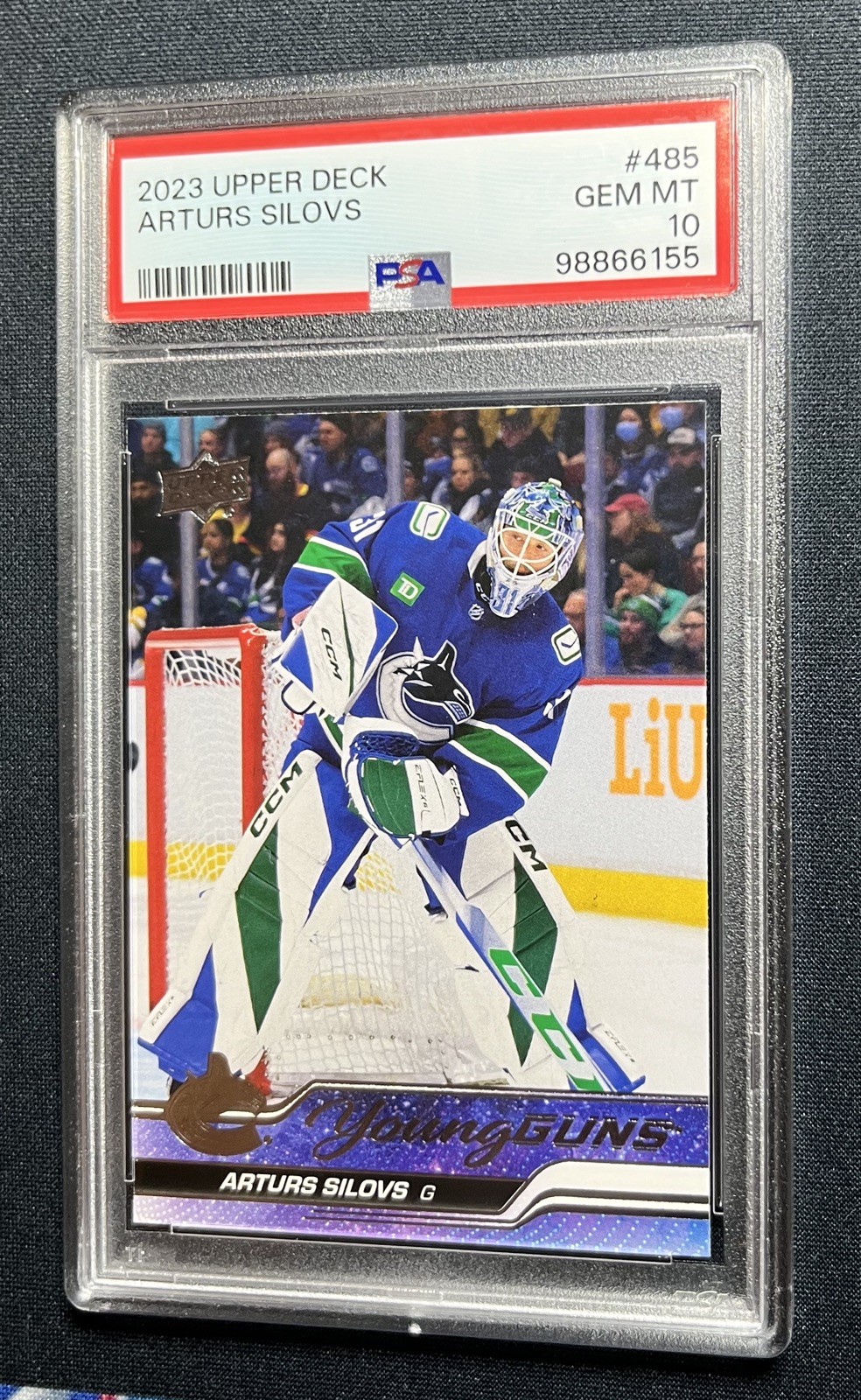 2023 UPPER DECK #485 ARTURS SILOVS YOUNG GUNS RC ROOKIE PSA 10