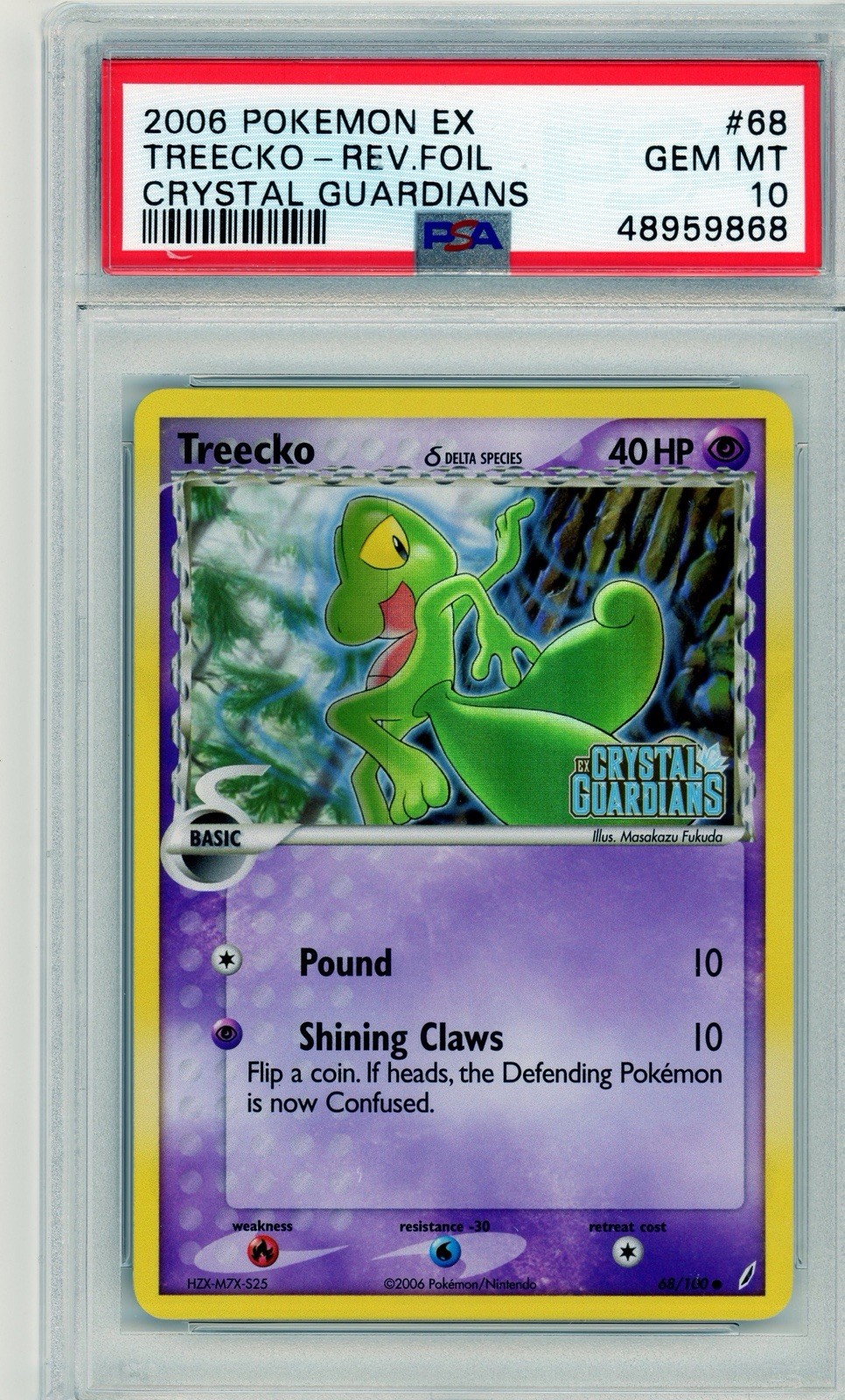 Pokemon Treecko EX Crystal Guardians Reverse Holo #68 PSA 10 Gem Mint