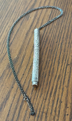 VTG  Tiffany & Co Engraved Sterling Silver Ball Point Pen Germany Tiffany Chain