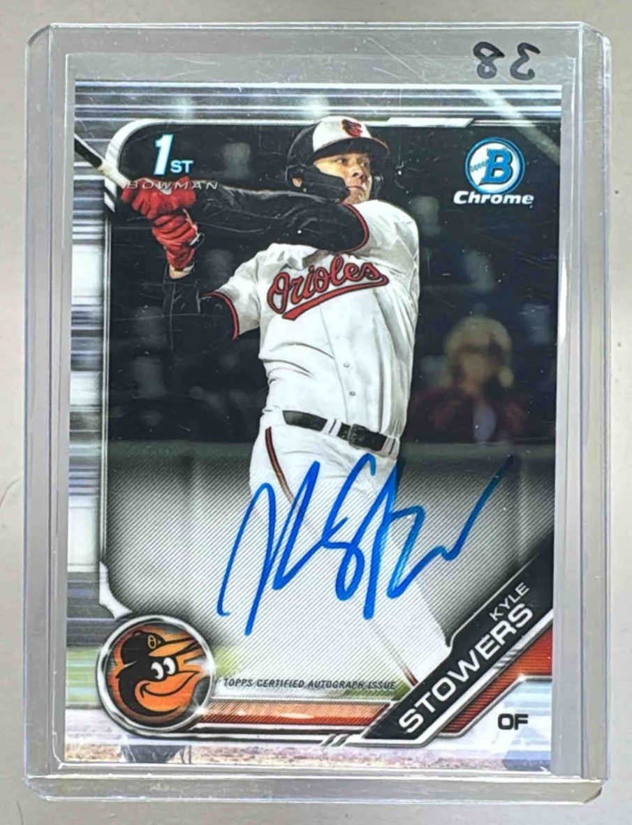 Kyle Stowers 2019 Bowman Chrome Draft #CDA-KS 1st RC Auto